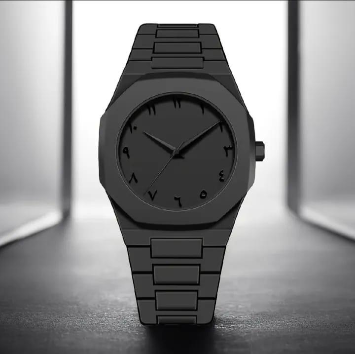 Black Carbon Fiber Men's Quartz Watch | Matte Black Luxury Wrist Watch